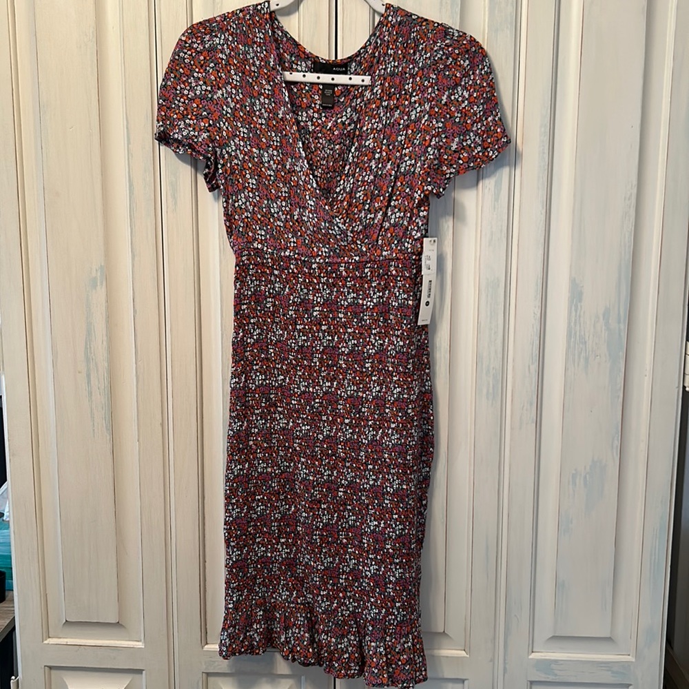 BNWT Aqua Body Con Rouche Dress